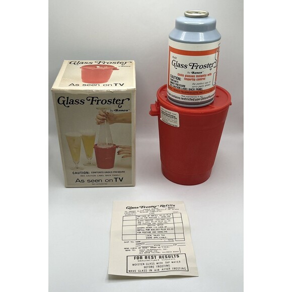 Vintage Ronco Glass Froster In Box 1975 As Seen On TV Empty Canister Used - Picture 2 of 9